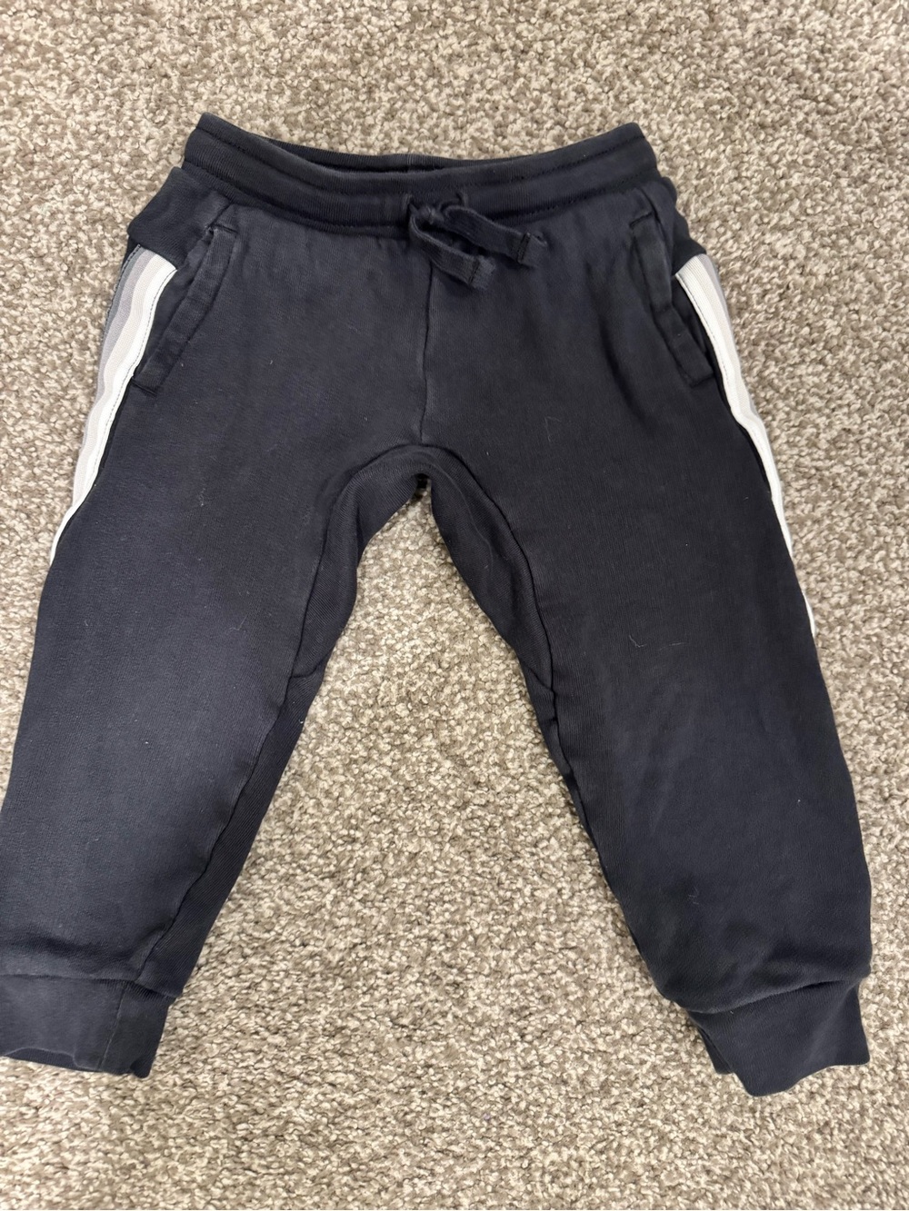 TEA Brand Toddler Boy 3T Black Jogger Bottoms with White Stripe